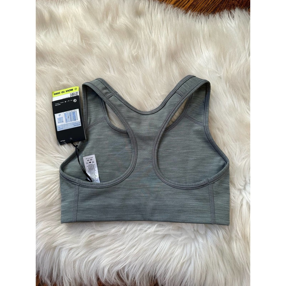 NWT Nike Swoosh Gray Racerback Sport Bra - Picture 3 of 5